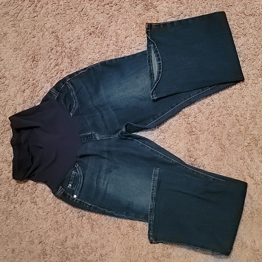 Indigo Blue women's Maternity bootcut jeans dark wash size petite XL